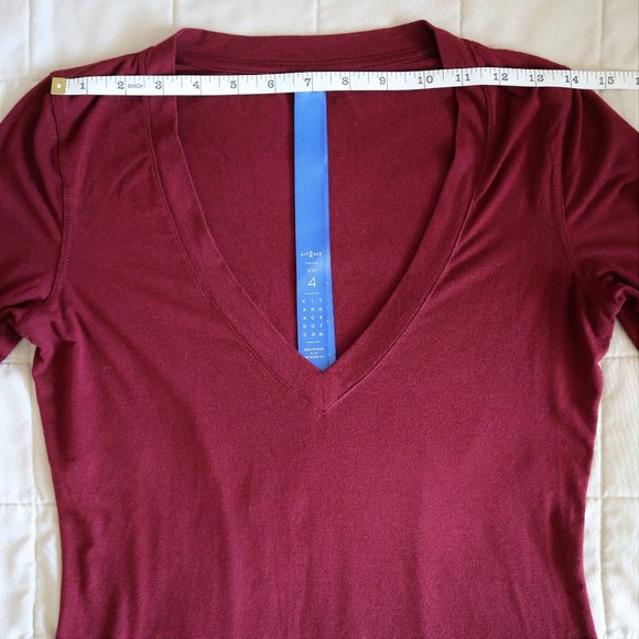 Dark Red Kit and Ace Long Sleeve V-Neck Shirt NWOT - Picture 3 of 7